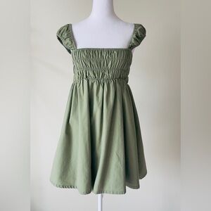 PacSun L. A. Heart Sage Green Square Neckline, Cap Sleeves Pullover Mini Dress